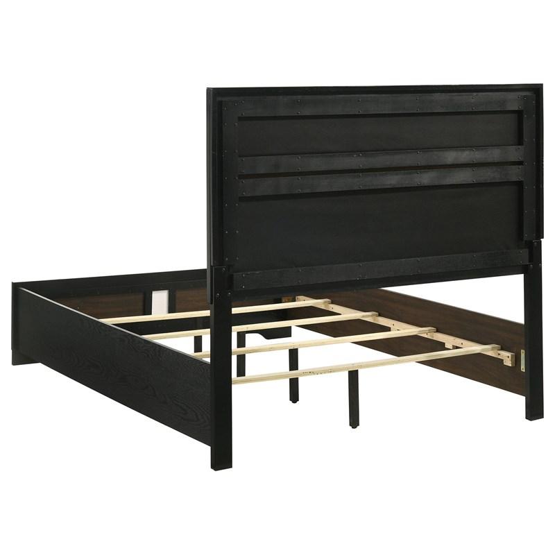 Large Picture of Coaster Furniture Miranda 206360F 54-inch Upholstered Full Panel Bed - Black