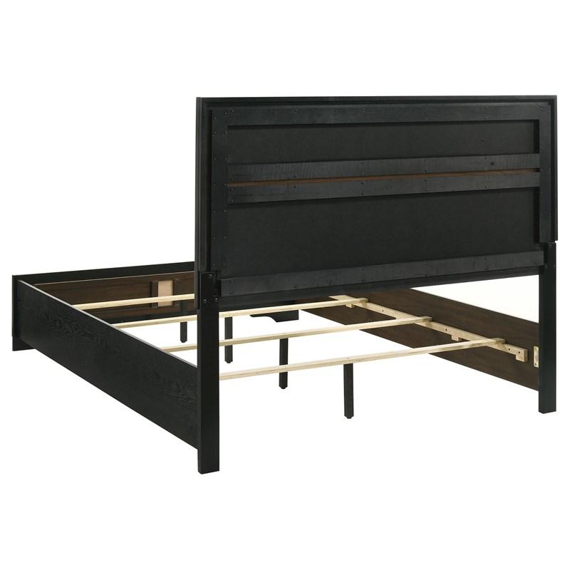 Large Picture of Coaster Furniture Miranda 206360Q 54-inch Upholstered Queen Panel Bed - Black