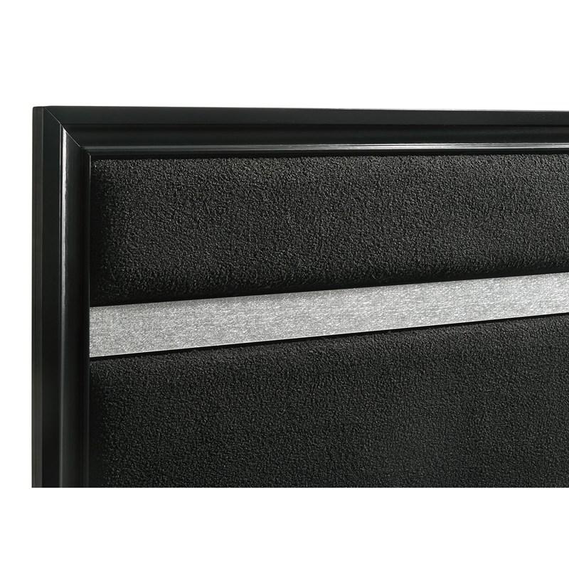 Large Picture of Coaster Furniture Miranda 206360Q 54-inch Upholstered Queen Panel Bed - Black