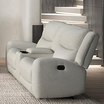 Furniture of America Giraldus CM9988BG-LV-M Manual Recliner Loveseat w/ Console