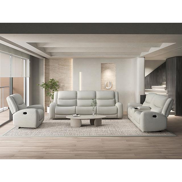 Large Picture of Furniture of America Giraldus CM9988BG-LV-M Manual Recliner Loveseat w/ Console