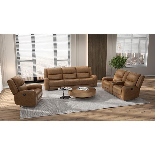 Large Picture of Furniture of America Leolinus CM9989BR-SF-M Manual Recliner Sofa