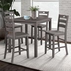Furniture of America Lubbock FM3419GY-PT-5PK 6 pc Counter Height Table Set