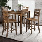 Furniture of America Lubbock FM3419WN-PT-5PK 6 pc Counter Height Table Set