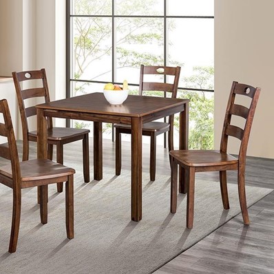 Furniture of America Lubbock FM3419WN-T-5PK 6 pc Dining Table Set