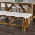 Furniture of America Losone FM3422WH-BN Bench w/ Cushion
