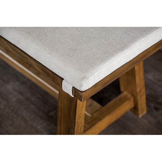 Large Picture of Furniture of America Losone FM3422WH-BN Bench w/ Cushion