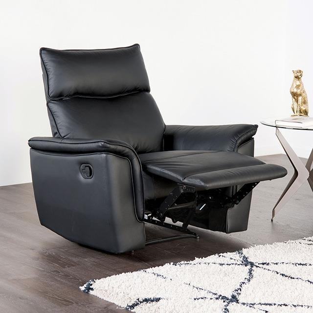 Large Picture of Furniture of America Bienne FM69002BK-CH-M Recliner Chair