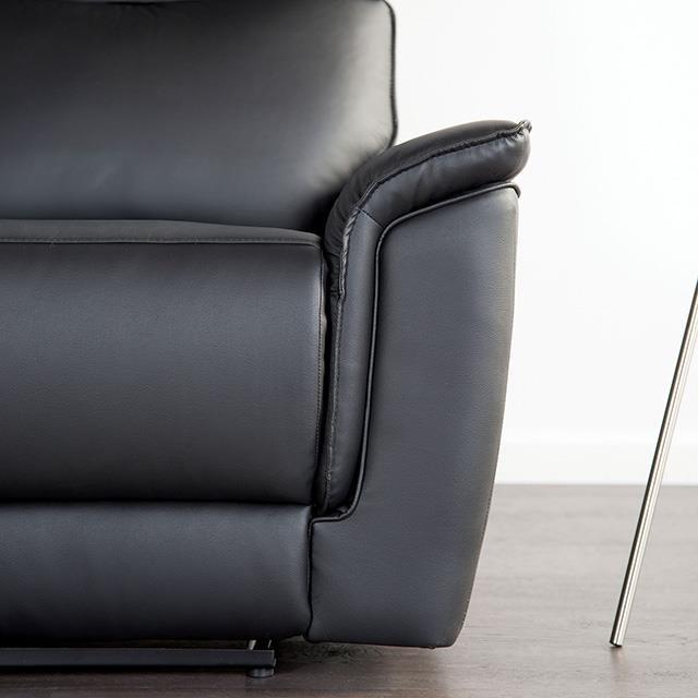 Large Picture of Furniture of America Bienne FM69002BK-LV-M Loveseat Manual Recliner