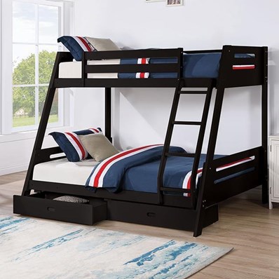 Furniture of America Emilee FM-BK003BK Twin/Full Bunk Bed