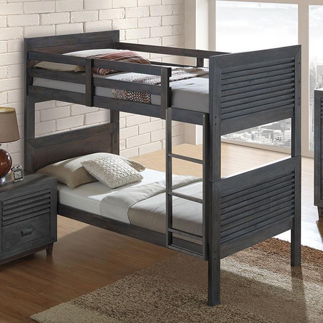 Large Picture of Furniture of America Witham FM-BK108DB-F Twin/Full Bunk Bed