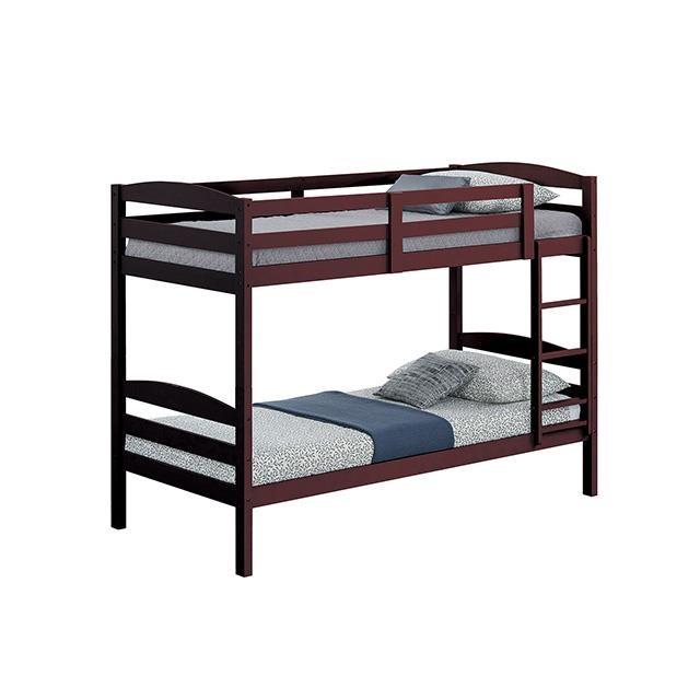Large Picture of Furniture of America Finsbury FM-BK110ES-T Twin Twin Bunk Bed