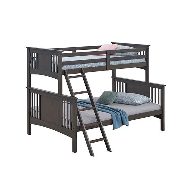 Large Picture of Furniture of America Spring Creek FM-BK602F-GY Twin/Full Bunk Bed