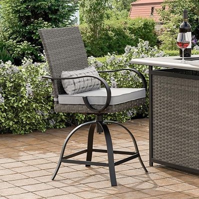 Furniture of America Arosa GM-2025-2PK Counter Height Swivel Arm Chair
