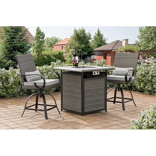 Large Picture of Furniture of America Arosa GM-2025-2PK Counter Height Swivel Arm Chair