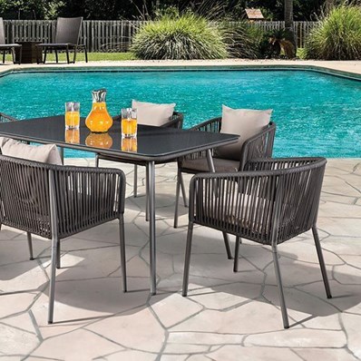 Furniture of America Tushari LA-A020LG-7PC 8 pc Outdoor Dining Set