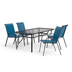 Furniture of America Pierro LA-D012BK-5PC-BL 5 pc Outdoor Dining Set