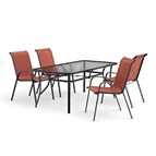 Furniture of America Pierro LA-D012BK-5PC-RD 5 pc Outdoor Dining Set