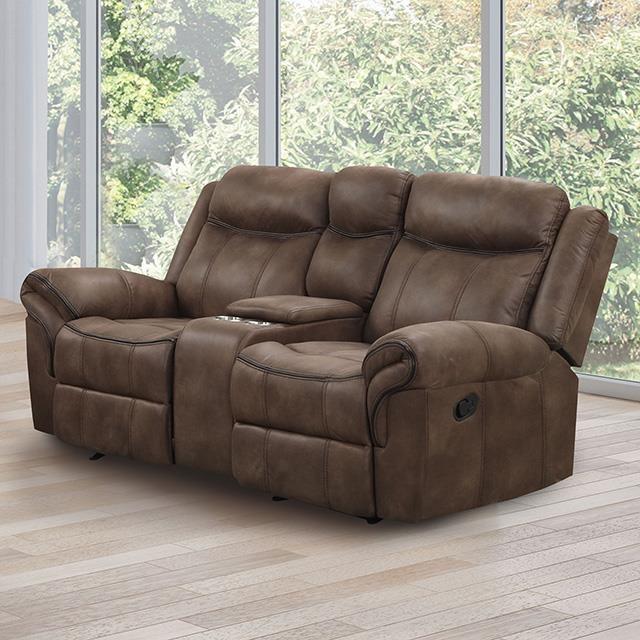 Large Picture of Furniture of America Agata NX6001BR-LV Glider Recliner Loveseat