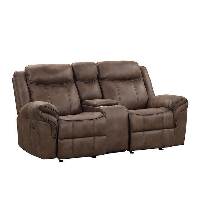 Large Picture of Furniture of America Agata NX6001BR-LV Glider Recliner Loveseat