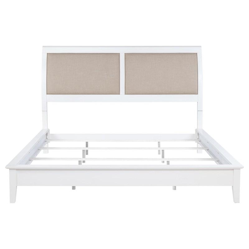 Large Picture of Coaster Furniture Bexhill 223471Q 56-inch Upholstered Queen Panel Bed - White