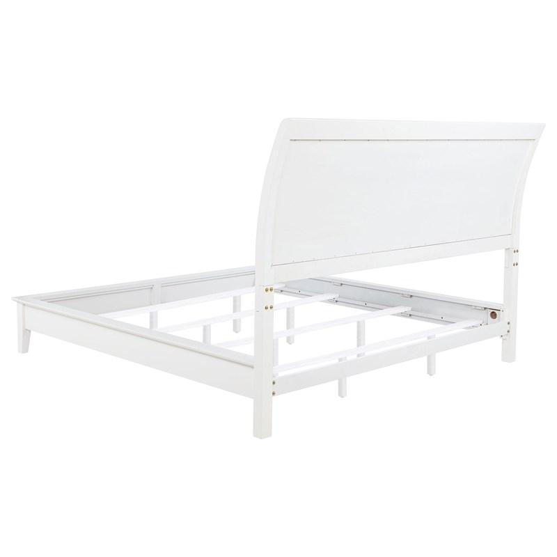 Large Picture of Coaster Furniture Bexhill 223471Q 56-inch Upholstered Queen Panel Bed - White