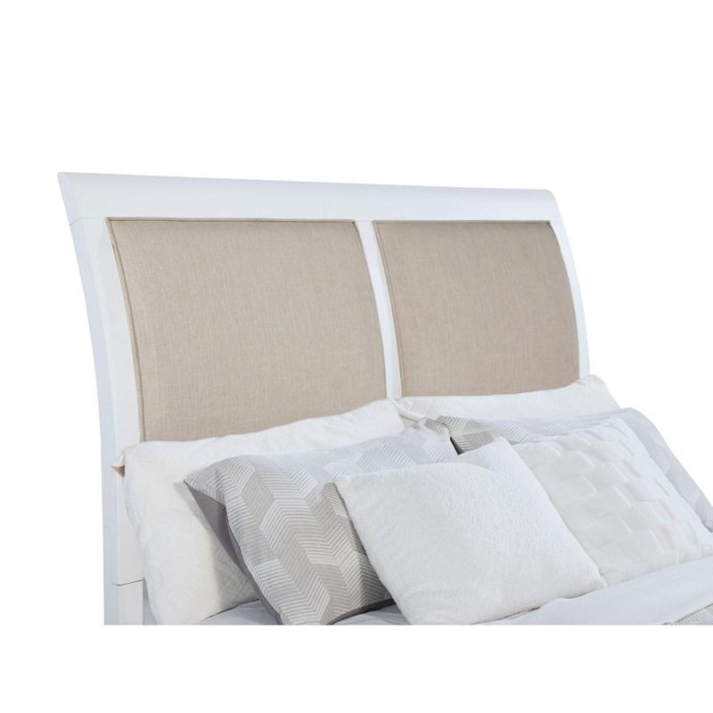 Large Picture of Coaster Furniture Bexhill 223471Q 56-inch Upholstered Queen Panel Bed - White