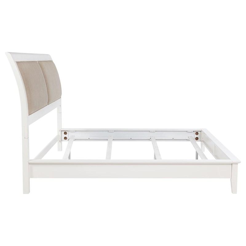 Large Picture of Coaster Furniture Bexhill 223471KE 56-inch Upholstered Eastern King Panel Bed - White