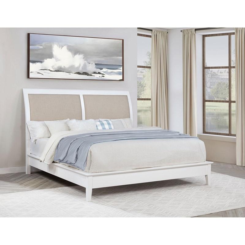 Large Picture of Coaster Furniture Bexhill 223471KE 56-inch Upholstered Eastern King Panel Bed - White