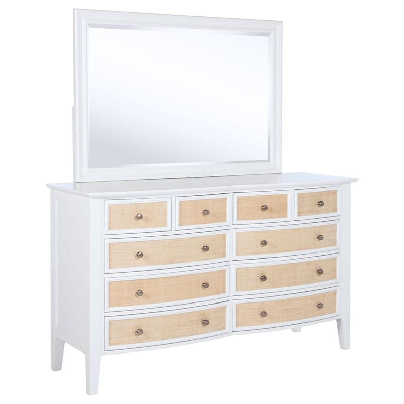 Coaster Furniture Bexhill 223473M 10-Drawer Dresser and Mirror - White