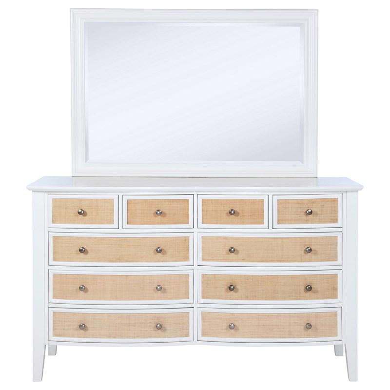 Large Picture of Coaster Furniture Bexhill 223473M 10-Drawer Dresser and Mirror - White