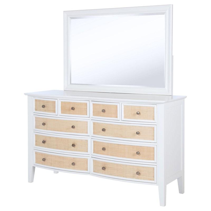 Large Picture of Coaster Furniture Bexhill 223473M 10-Drawer Dresser and Mirror - White