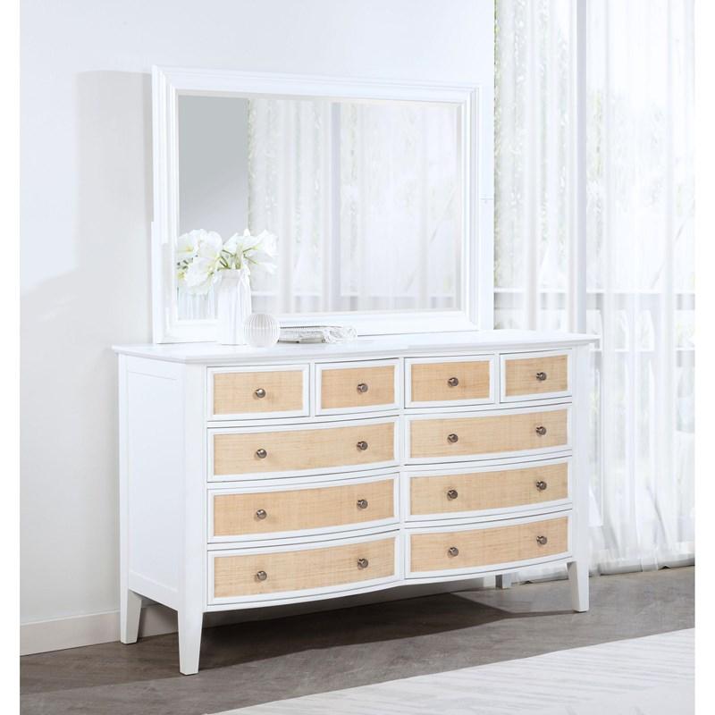 Large Picture of Coaster Furniture Bexhill 223473M 10-Drawer Dresser and Mirror - White