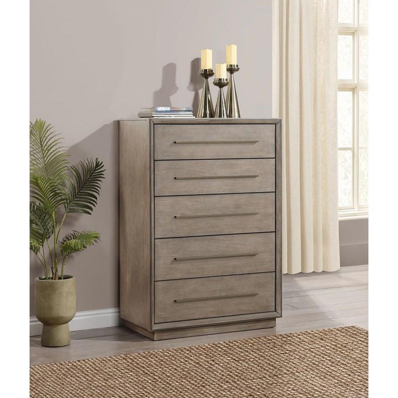 Large Picture of Coaster Furniture Durango 223275 5-Drawer Bedroom Chest - Taupe Oak