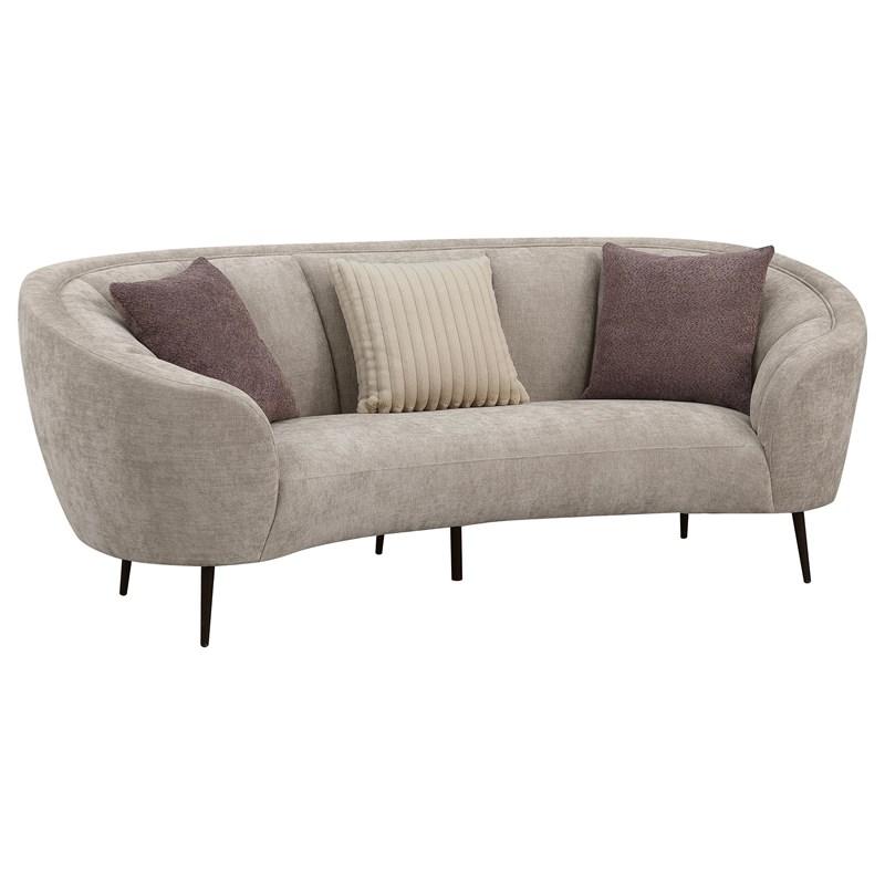 Coaster Furniture Ellorie 504837 Upholstered Channel Back Curved Sofa - Beige