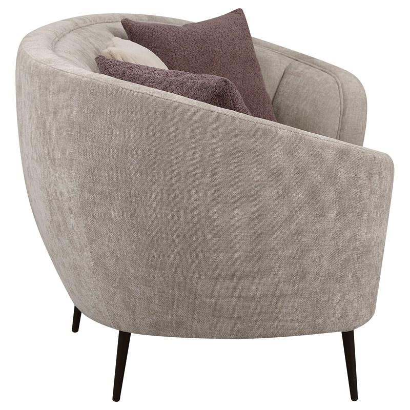 Large Picture of Coaster Furniture Ellorie 504837 Upholstered Channel Back Curved Sofa - Beige