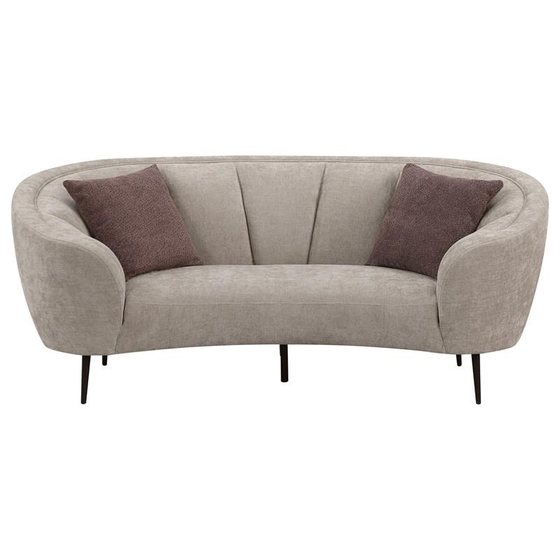 Large Picture of Coaster Furniture Ellorie 504838 Upholstered Channel Back Curved Loveseat - Beige