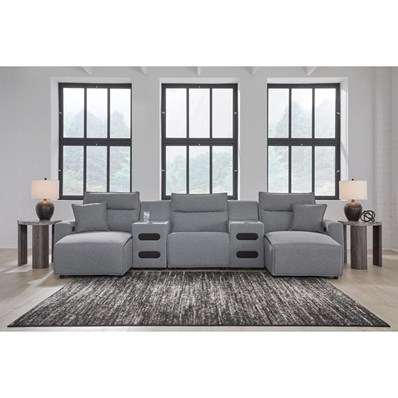 Signature Design by Ashley ModMax II 65906S40 5 pc Reclining Sectional with Double Chaise and Audio Consoles