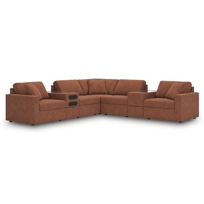 Signature Design by Ashley Modmax 92102S69 7 pc Balanced Sectional with Audio and Storage Consoles