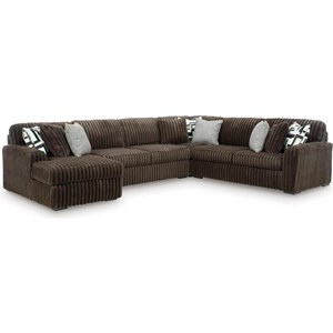 Signature Design by Ashley Midnight-Madness 98104S4 4 pc Sectional with Chaise (Sectionals - Stationary)