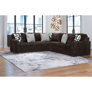 Signature Design by Ashley Midnight-Madness 98104S6 3 pc Sectional (Sectionals - Stationary)