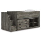 Signature Design by Ashley Frandern B4480B16 Twin Loft Bed with Bookcase and Drawer Storage