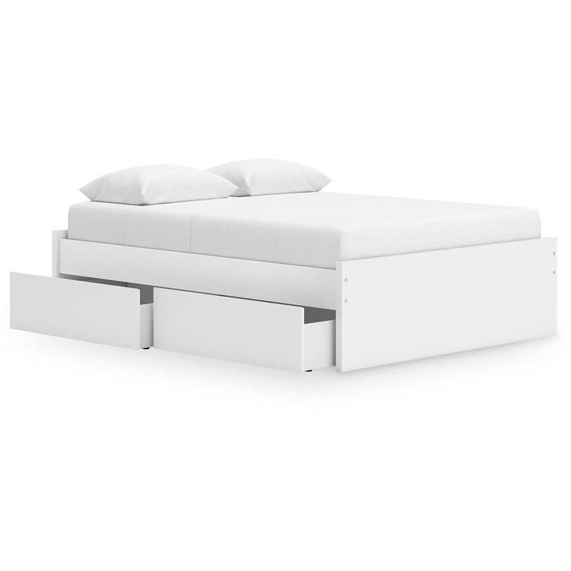 Large Picture of Signature Design by Ashley Onita EB9630B22 Queen Platform Bed with 1 Side Storage