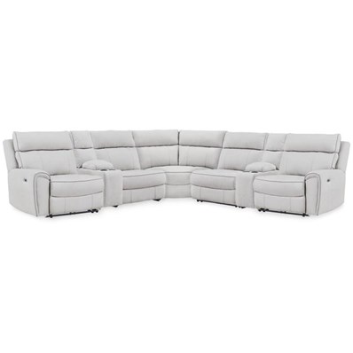 Signature Design by Ashley Social Pointe PC98802S34 7 pc Reclining Sectional with Storage Consoles