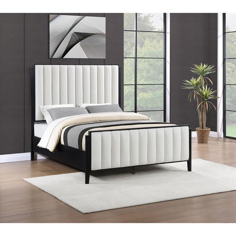Large Picture of Coaster Furniture Brookmead 224710Q 60-inch Upholstered Queen Bed - Black