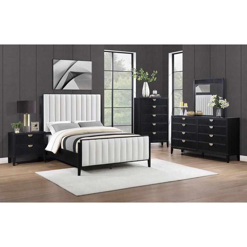 Large Picture of Coaster Furniture Brookmead 224710Q 60-inch Upholstered Queen Bed - Black