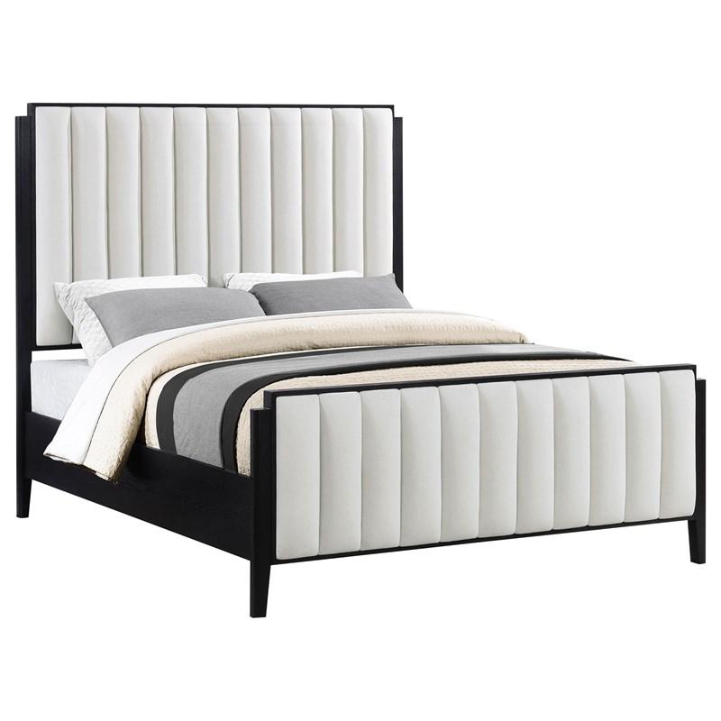 Large Picture of Coaster Furniture Brookmead 224710KE 60-inch Upholstered Eastern King Bed - Black