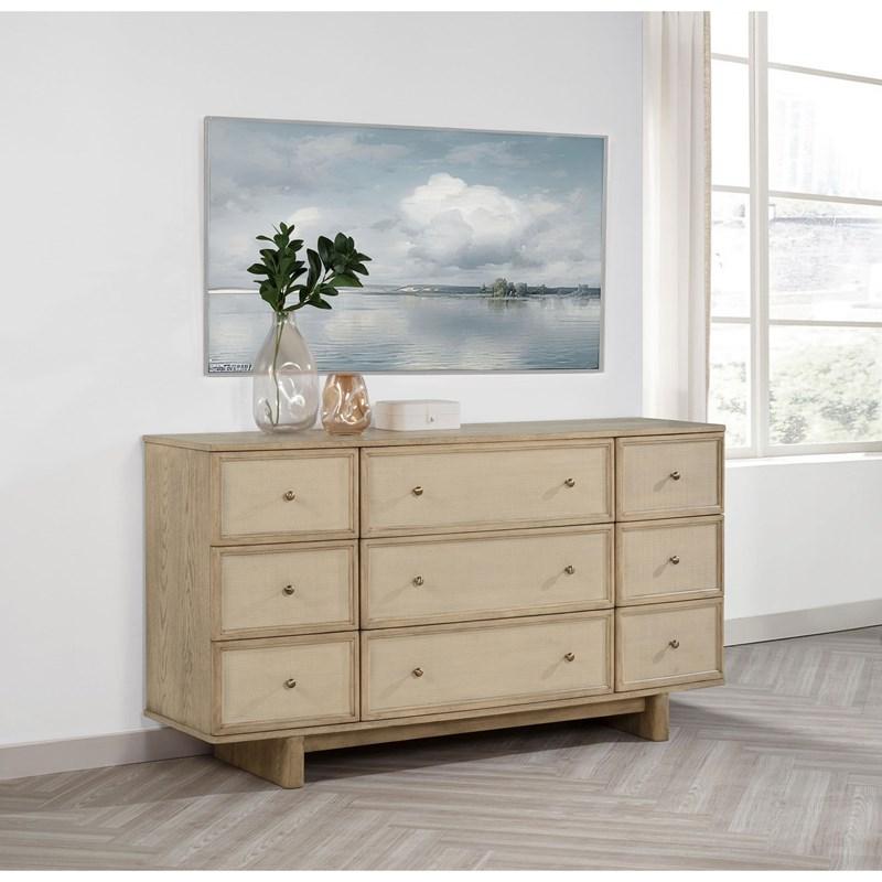 Large Picture of Coaster Furniture Kailani 225043 9-Drawer Dresser Cabinet - Beige Oak