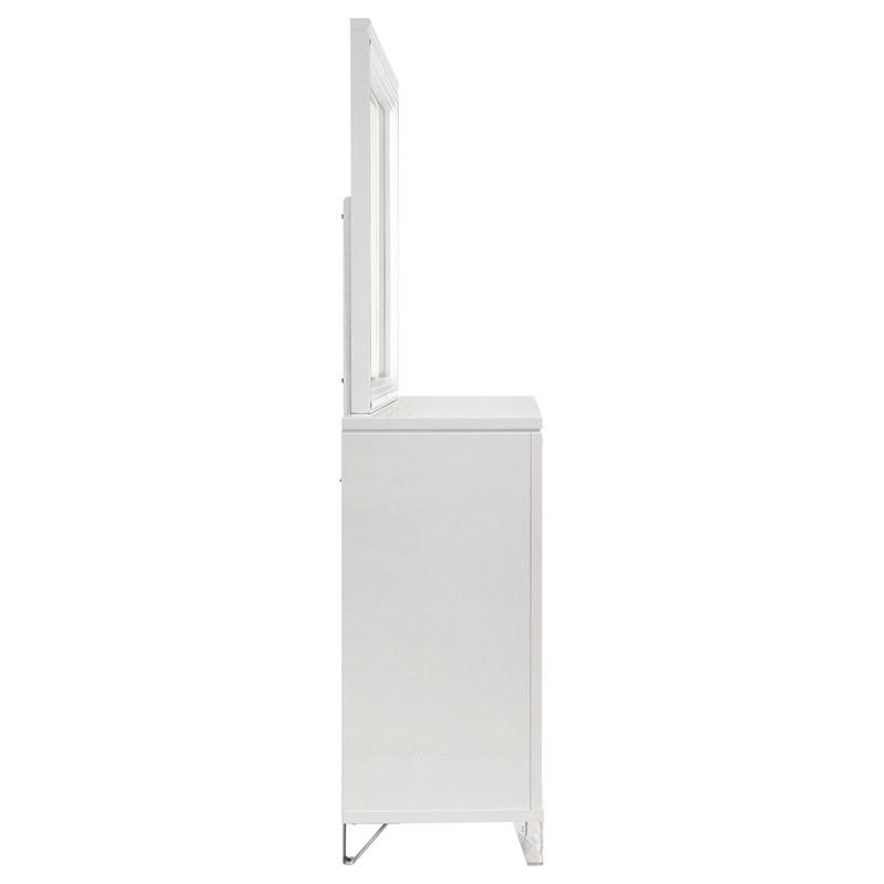 Large Picture of Coaster Furniture Marmore 224963M 9-Drawer Dresser and LED Mirror - White