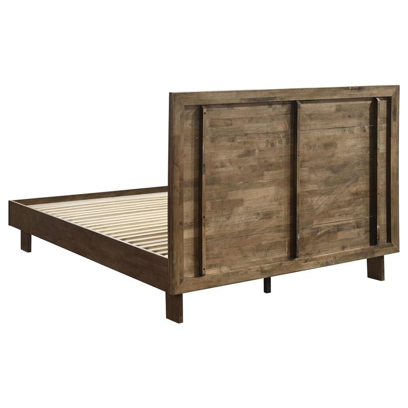 Large Picture of Coaster Furniture Glenwood 225011Q 48-inch Queen Platform Panel Bed - Warm Brown